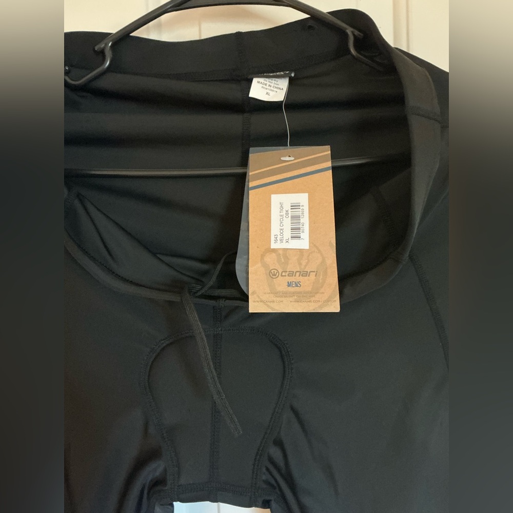 Mens Canari Bicycle Tights with Pad Sz XL Black New with Tags